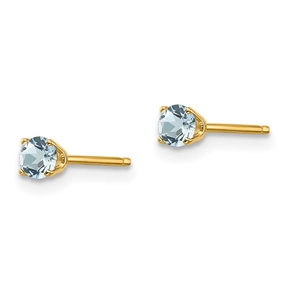 FJC Finejewelers 14 kt Yellow Gold Stud March/Aquamarine Post Earrings 3 x 3 mm