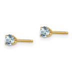 FJC Finejewelers 14 kt Yellow Gold Stud March/Aquamarine Post Earrings 3 x 3 mm