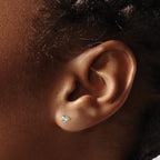 FJC Finejewelers 14 kt Yellow Gold Stud March/Aquamarine Post Earrings 3 x 3 mm