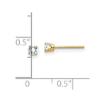FJC Finejewelers 14 kt Yellow Gold Stud April/ White Topaz Post Earrings 3 x 3 mm