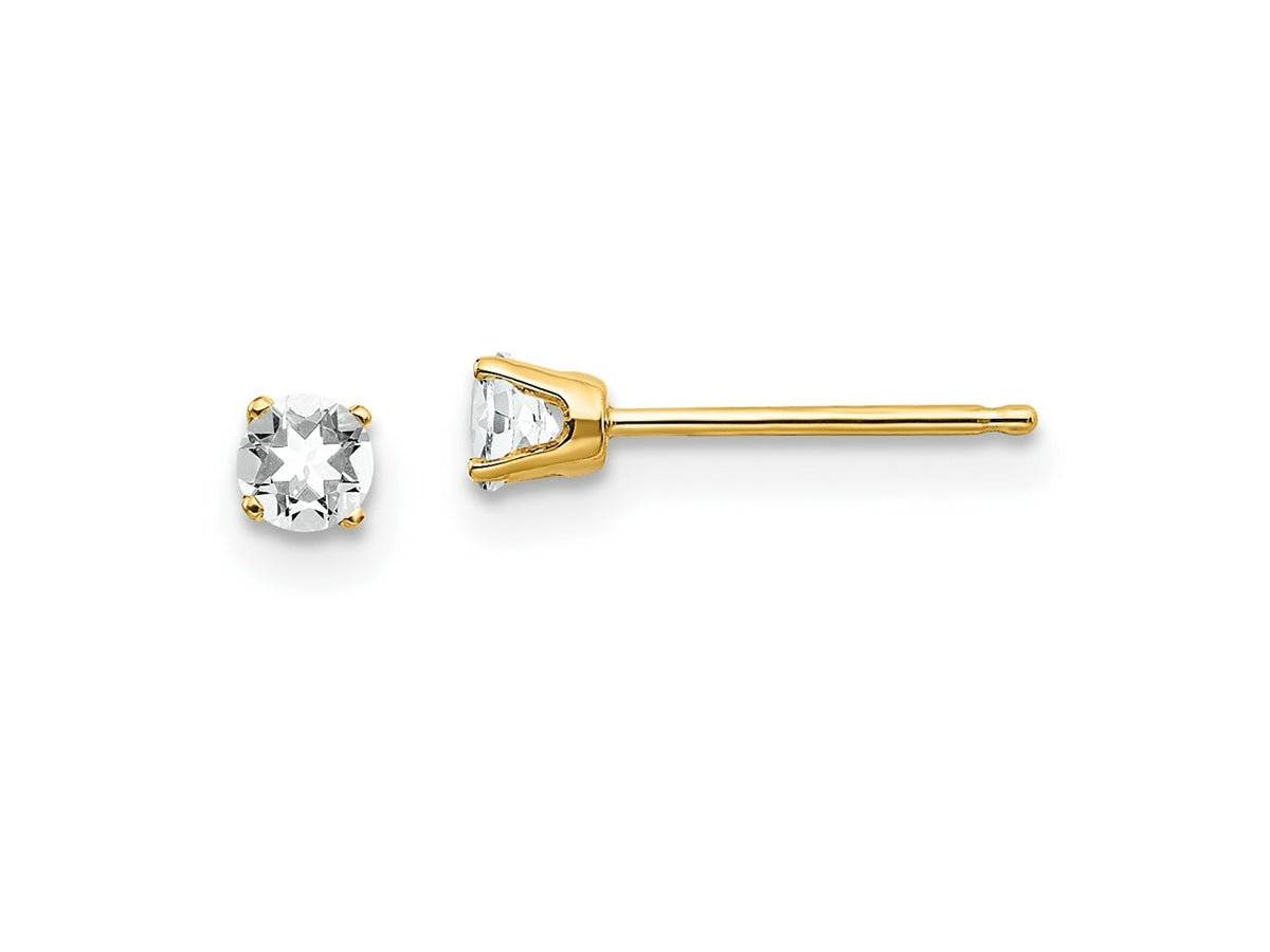 FJC Finejewelers 14 kt Yellow Gold Stud April/ White Topaz Post Earrings 3 x 3 mm