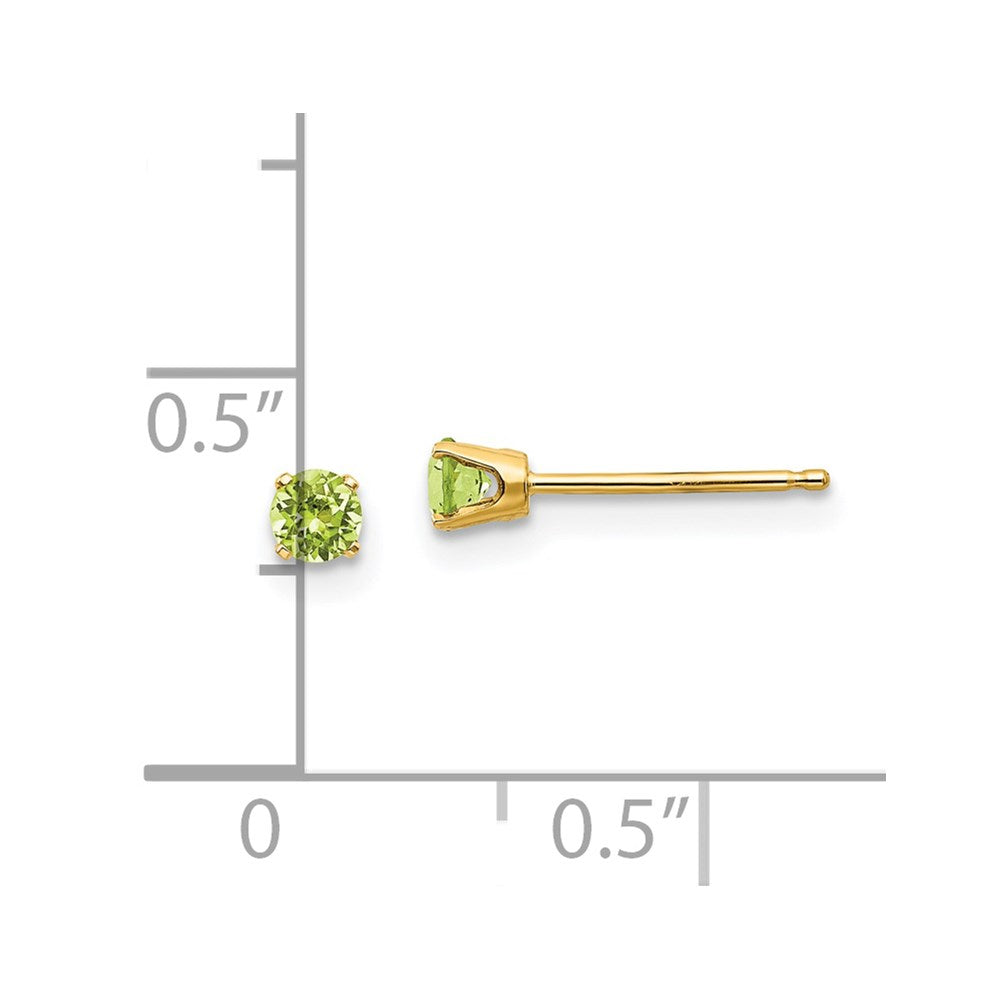 FJC Finejewelers 14 kt Yellow Gold Stud August/Peridot Post Earrings 3 x 3 mm
