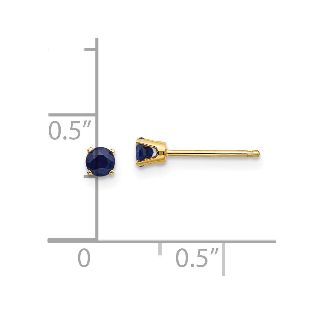 FJC Finejewelers 14 kt Yellow Gold Stud September/Sapphire Post Earrings 3 x 3 mm