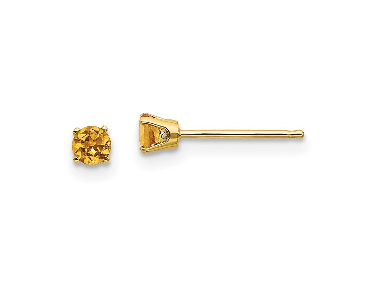 FJC Finejewelers 14 kt Yellow Gold Stud November/Citrine Post Earrings 3 x 3 mm