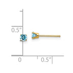FJC Finejewelers 14 kt Yellow Gold Stud December/Blue Topaz Post Earrings 3 x 3 mm