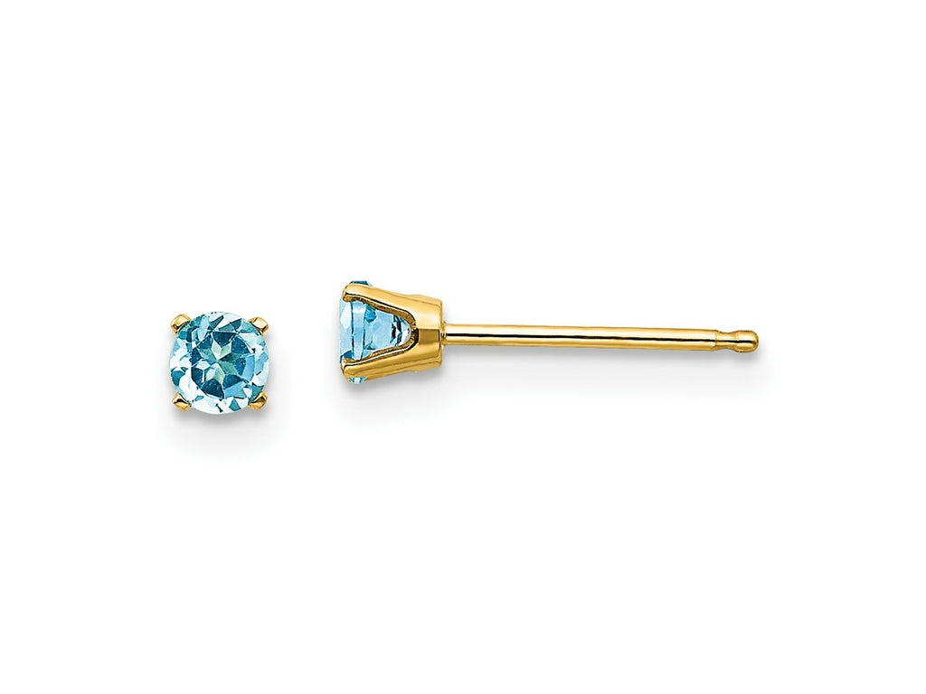 FJC Finejewelers 14 kt Yellow Gold Stud December/Blue Topaz Post Earrings 3 x 3 mm