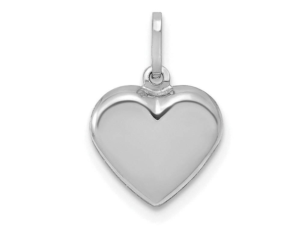 FJC Finejewelers 14 kt White Gold Themed Polished 3-D Heart Charm 15 mm x 10 mm