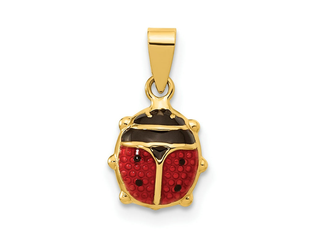 FJC Finejewelers 14 kt Yellow Gold Polished Red and Black Enamel Ladybug Charm 10 x 8 mm