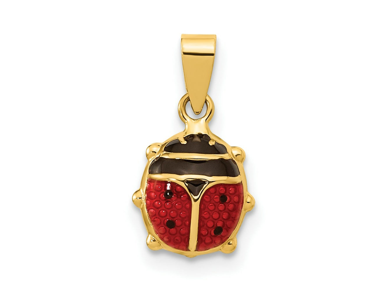 FJC Finejewelers 14 kt Yellow Gold Polished Red and Black Enamel Ladybug Charm 10 x 8 mm