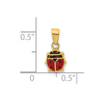 FJC Finejewelers 14 kt Yellow Gold Polished Red and Black Enamel Ladybug Charm 8 x 7 mm