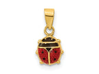 FJC Finejewelers 14 kt Yellow Gold Polished Red and Black Enamel Ladybug Charm 8 x 7 mm