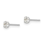 FJC Finejewelers 14 kt White Gold Stud 3mm Round CZ Post Earrings mm x mm