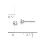 FJC Finejewelers 14 kt White Gold Stud 3mm Round CZ Post Earrings mm x mm