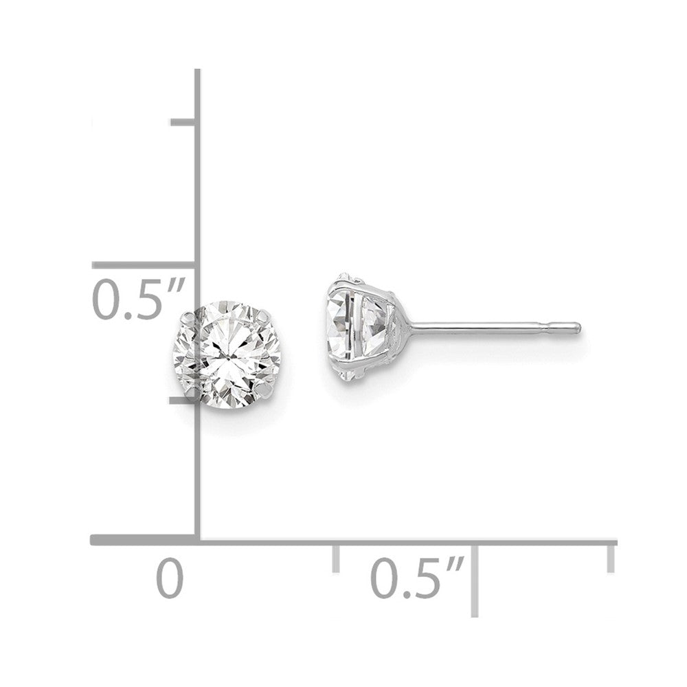 FJC Finejewelers 14 kt White Gold Stud 5mm Round CZ Post Earrings