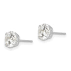 FJC Finejewelers 14 kt White Gold Stud 6mm Round CZ Post Earrings