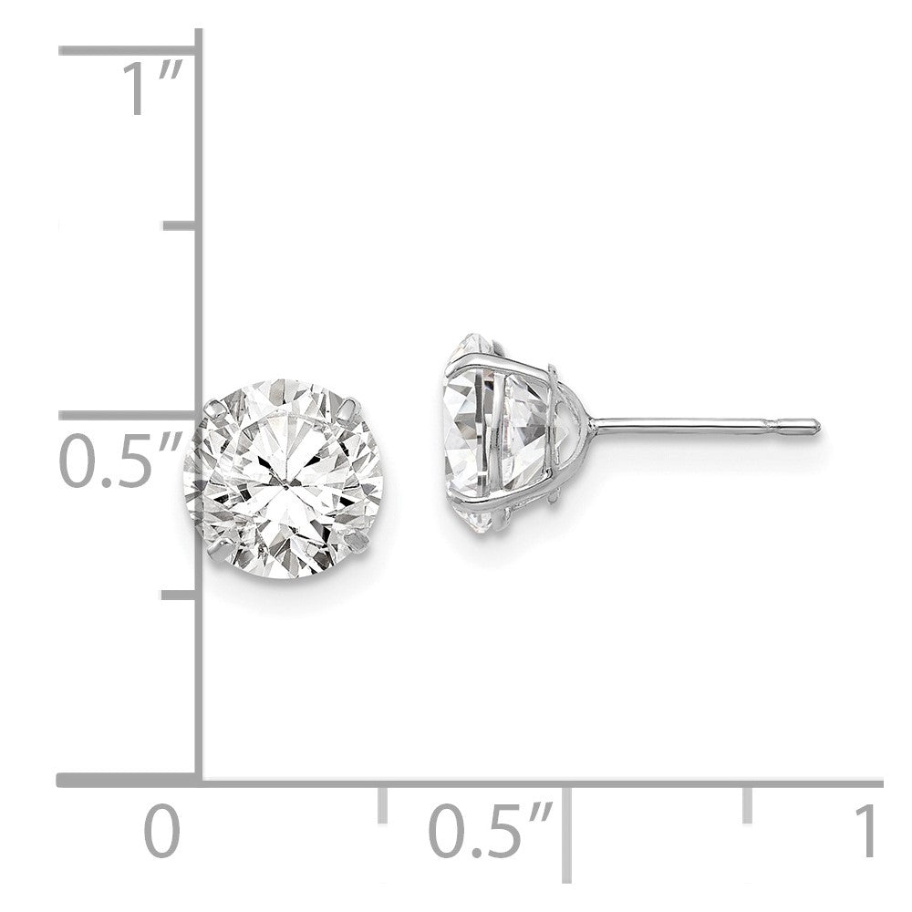 FJC Finejewelers 14 kt White Gold Stud 7mm Round CZ Post Earrings