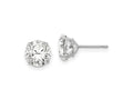 FJC Finejewelers 14 kt White Gold Stud 7mm Round CZ Post Earrings