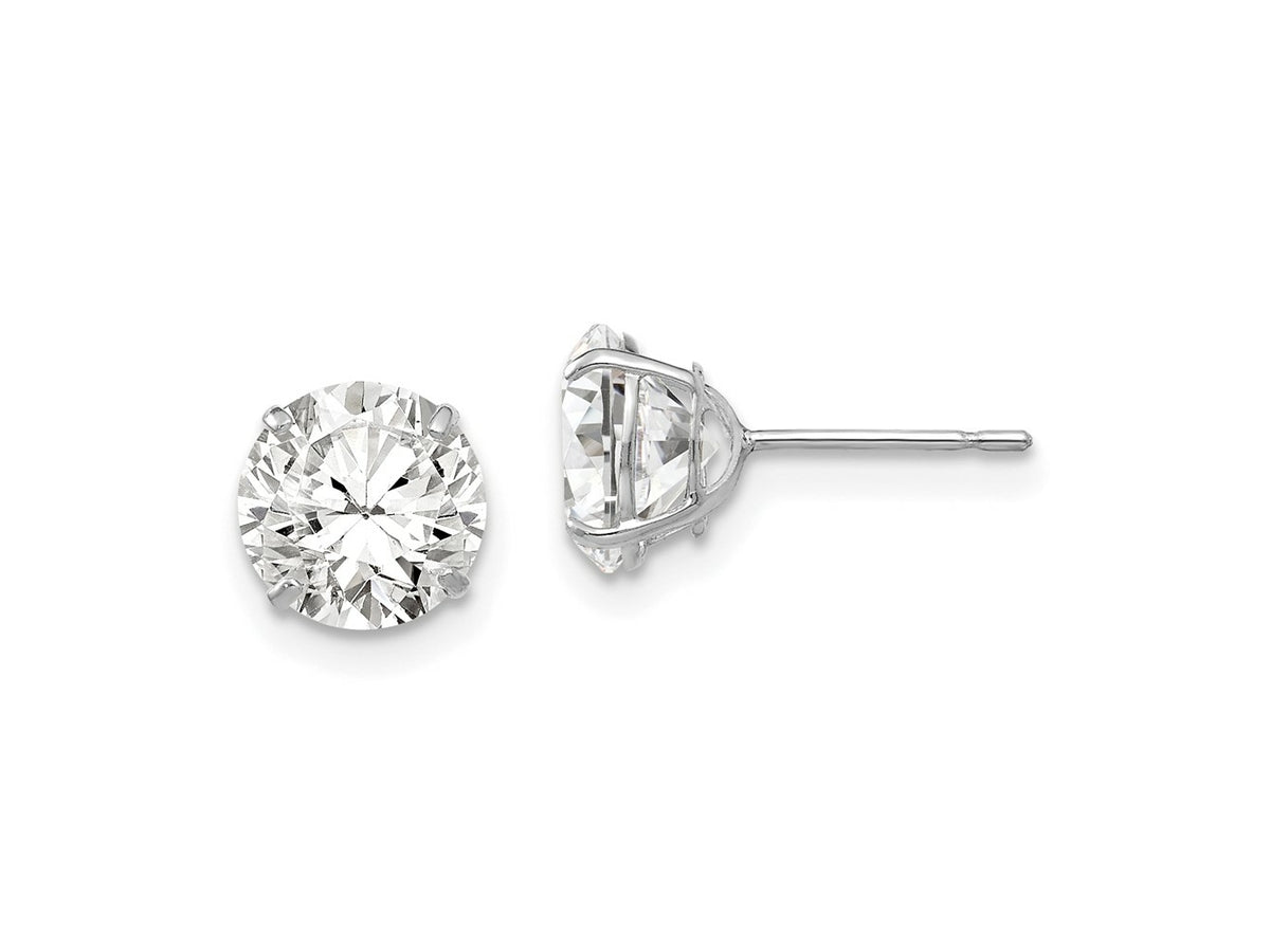 FJC Finejewelers 14 kt White Gold Stud 7mm Round CZ Post Earrings
