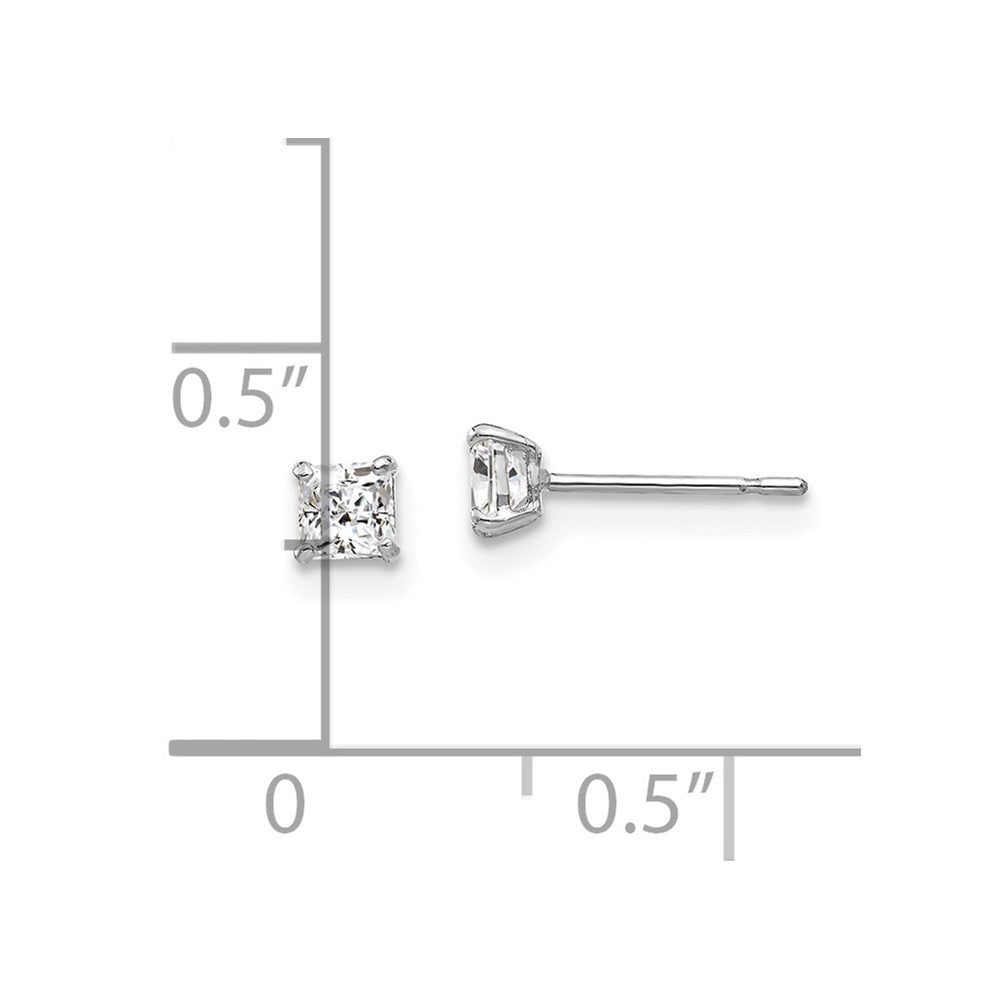 FJC Finejewelers 14 kt White Gold Stud 3mm Square CZ Post Earrings