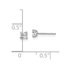 FJC Finejewelers 14 kt White Gold Stud 3mm Square CZ Post Earrings