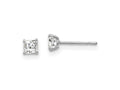 FJC Finejewelers 14 kt White Gold Stud 3mm Square CZ Post Earrings