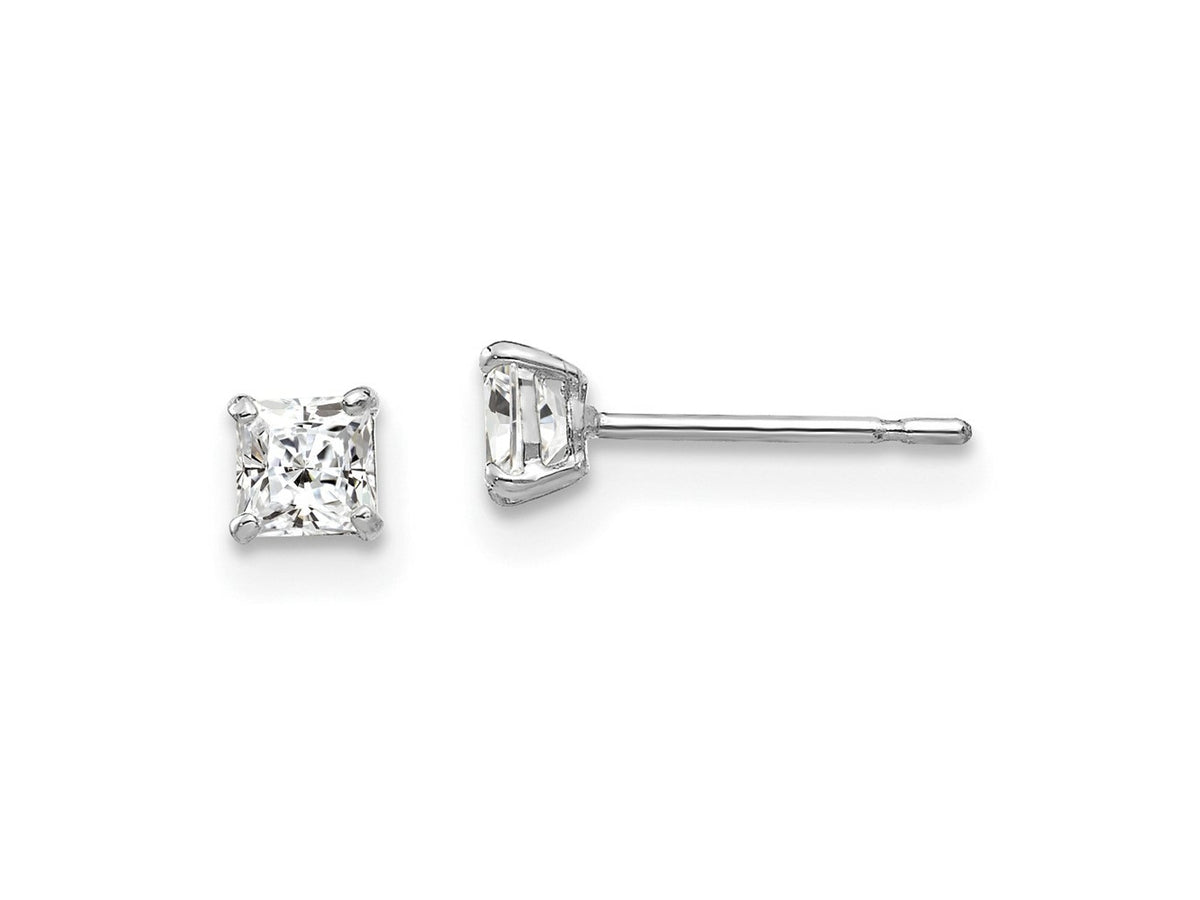 FJC Finejewelers 14 kt White Gold Stud 3mm Square CZ Post Earrings