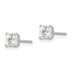 FJC Finejewelers 14 kt White Gold Stud 4mm Square CZ Post Earrings 4 mm x 4 mm
