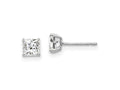 FJC Finejewelers 14 kt White Gold Stud 4mm Square CZ Post Earrings 4 mm x 4 mm