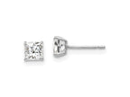 FJC Finejewelers 14 kt White Gold Stud 4mm Square CZ Post Earrings 4 mm x 4 mm