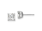 FJC Finejewelers 14 kt White Gold Stud 5mm Square CZ Post Earrings
