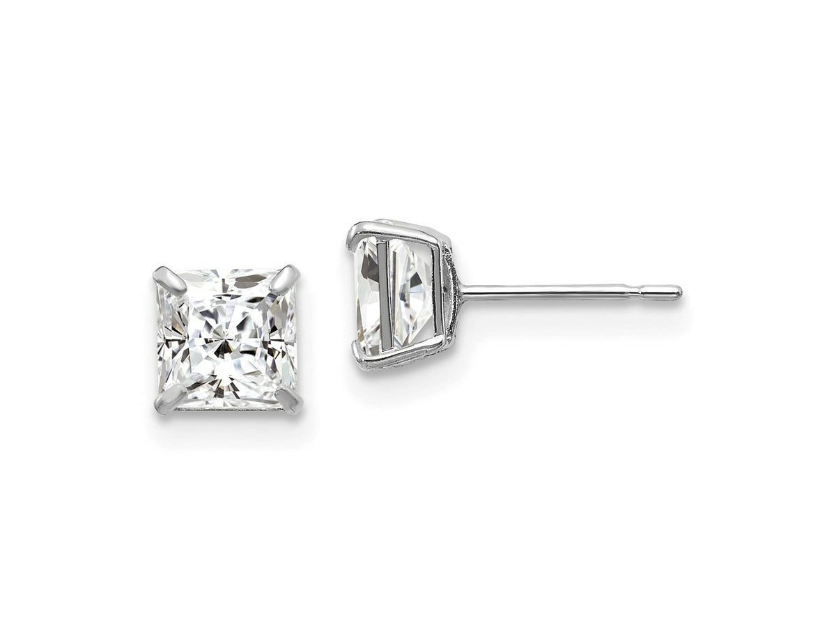 FJC Finejewelers 14 kt White Gold Stud 5mm Square CZ Post Earrings