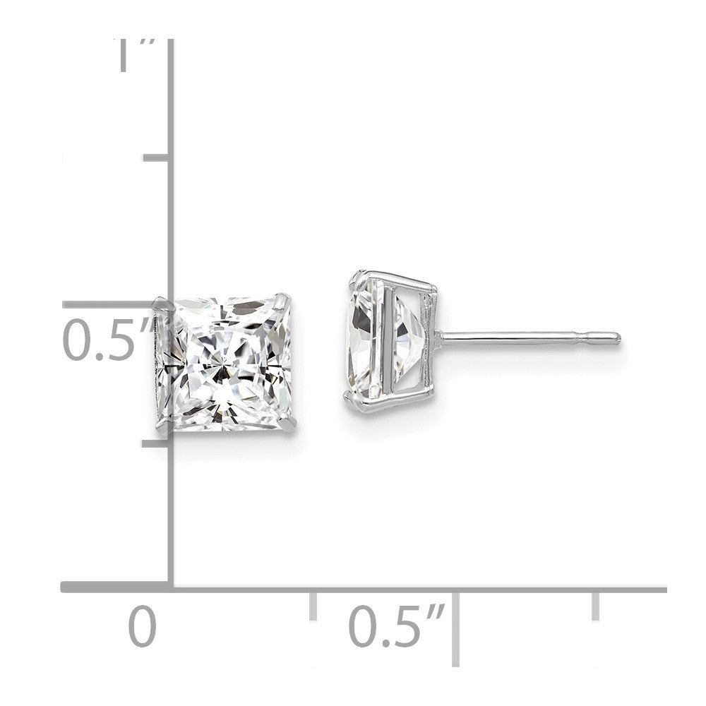 FJC Finejewelers 14 kt White Gold Stud 6mm Square CZ Post Earrings