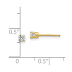 FJC Finejewelers 14 kt Yellow Gold Stud 3mm CZ stud earrings 4 mm x 4 mm
