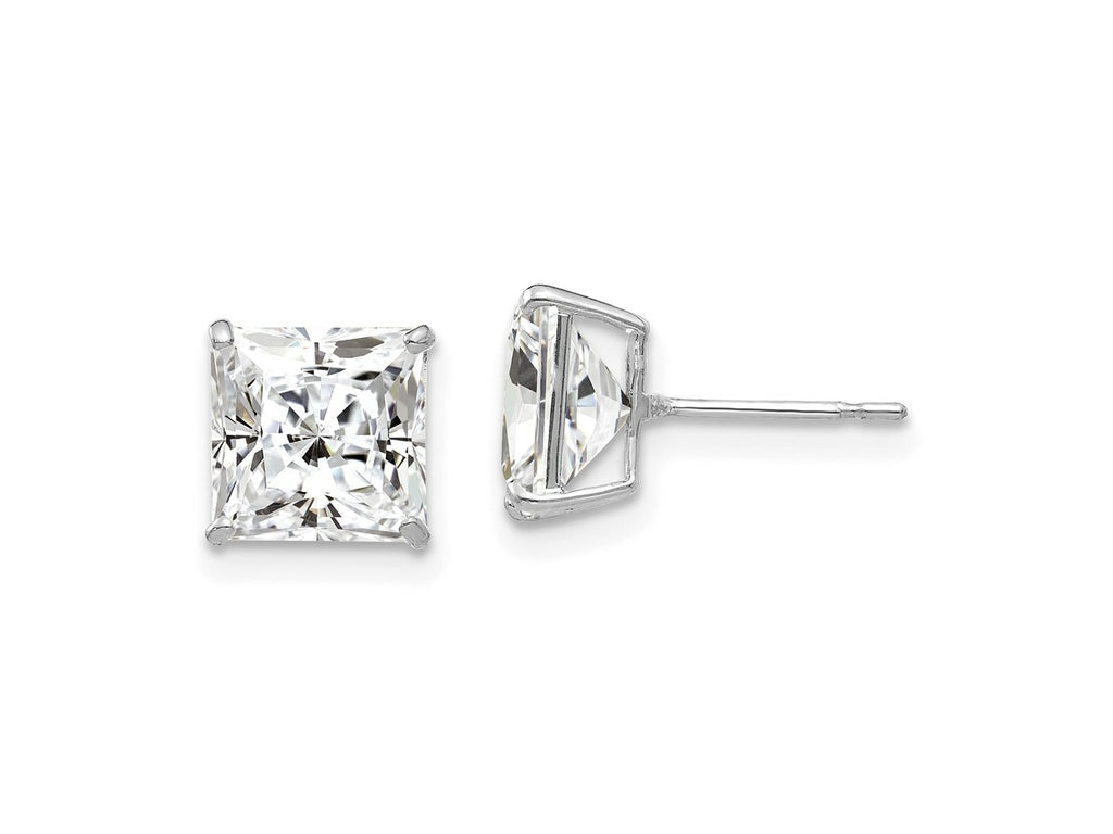 FJC Finejewelers 14 kt White Gold Stud 7mm Square CZ Post Earrings