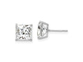FJC Finejewelers 14 kt White Gold Stud 7mm Square CZ Post Earrings