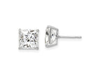 FJC Finejewelers 14 kt White Gold Stud 7mm Square CZ Post Earrings