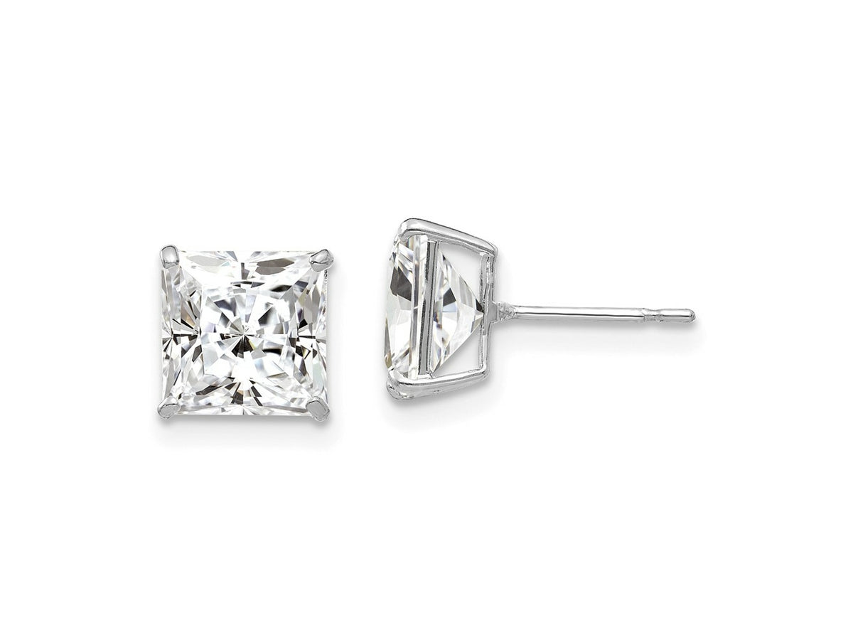 FJC Finejewelers 14 kt White Gold Stud 7mm Square CZ Post Earrings