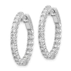 FJC Finejewelers 14 kt White Gold Lab Grown Diamonds Round Hoop with Safety Clasp Earr
