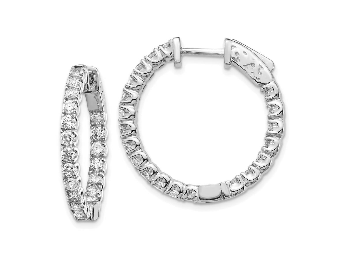 FJC Finejewelers 14 kt White Gold Lab Grown Diamonds Round Hoop with Safety Clasp Earr