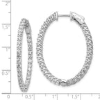 FJC Finejewelers 14 kt White Gold Lab Grown Diamonds Round Hoop Earrings with Safety Clasp