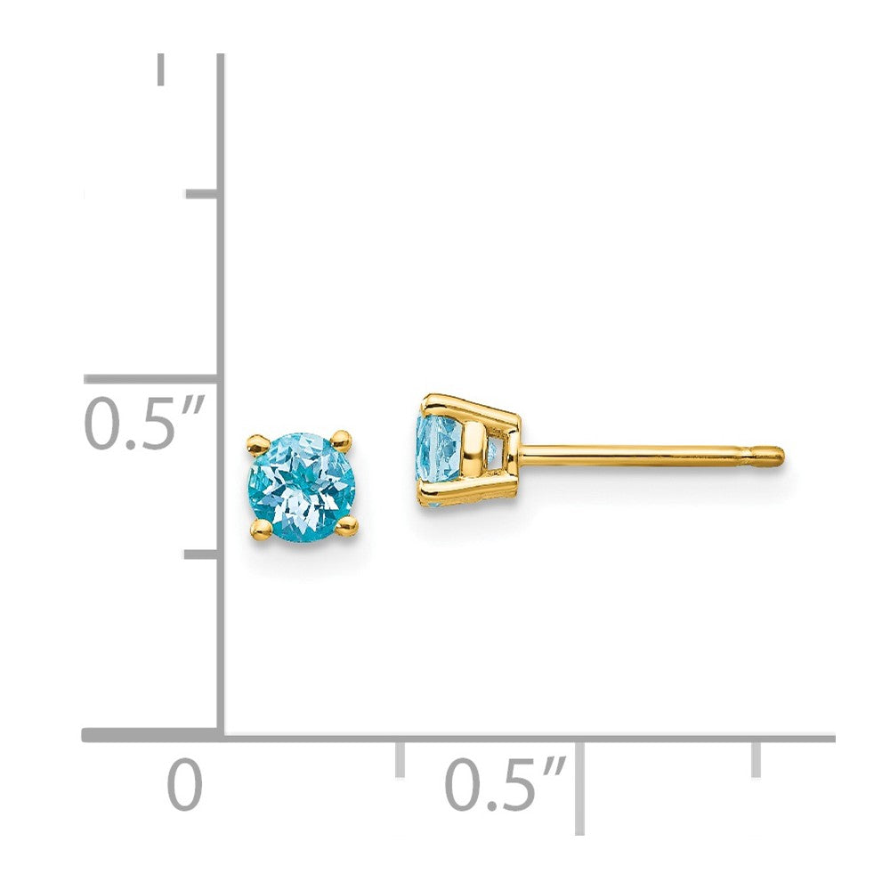 FJC Finejewelers 14 kt Yellow Gold Stud Aquamarine Post Earrings 4 x 4 mm
