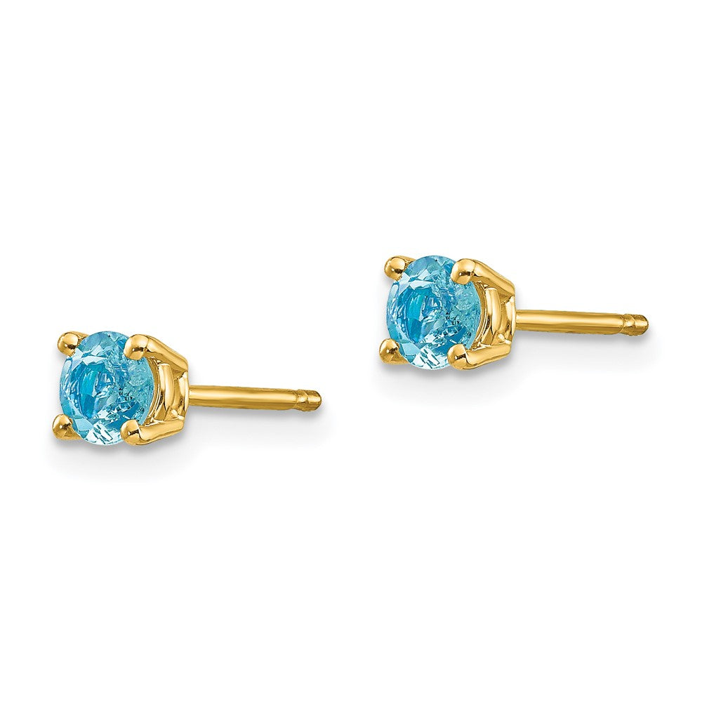 FJC Finejewelers 14 kt Yellow Gold Stud Aquamarine Post Earrings 4 x 4 mm