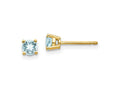 FJC Finejewelers 14 kt Yellow Gold Stud Aquamarine Post Earrings 4 x 4 mm