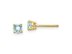 FJC Finejewelers 14 kt Yellow Gold Stud Aquamarine Post Earrings 4 x 4 mm