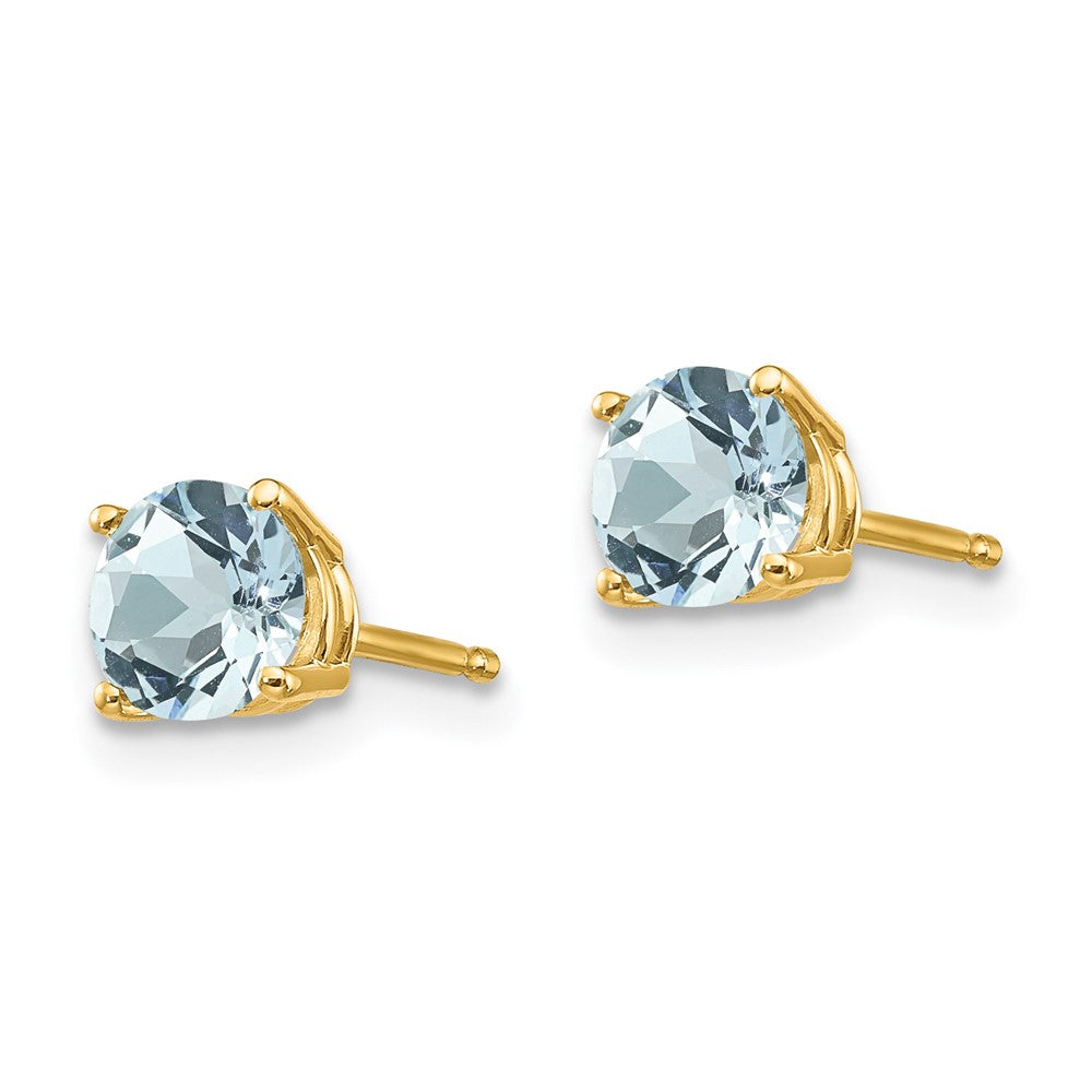 FJC Finejewelers 14 kt Yellow Gold Stud Aquamarine Post Earrings 5 x 5 mm
