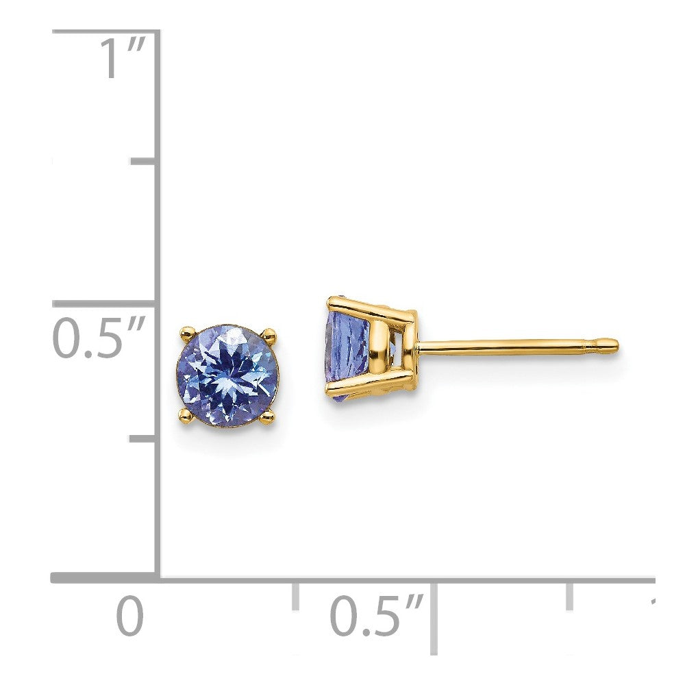 FJC Finejewelers 14 kt Yellow Gold Stud Tanzanite Post Earrings 5 x 5 mm