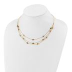FJC Finejewelers 14 kt Yellow Gold Smoky Quartz White Quartz/BT/CI/AM 3-strand Necklace 17 Inches x 4.75 mm