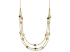 FJC Finejewelers 14 kt Yellow Gold Smoky Quartz White Quartz/BT/CI/AM 3-strand Necklace 17 Inches x 4.75 mm