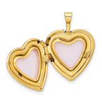 FJC Finejewelers 14 kt Yellow Gold Polished and Satin I LOVE YOU Heart Charm Locket 21 x 16 mm