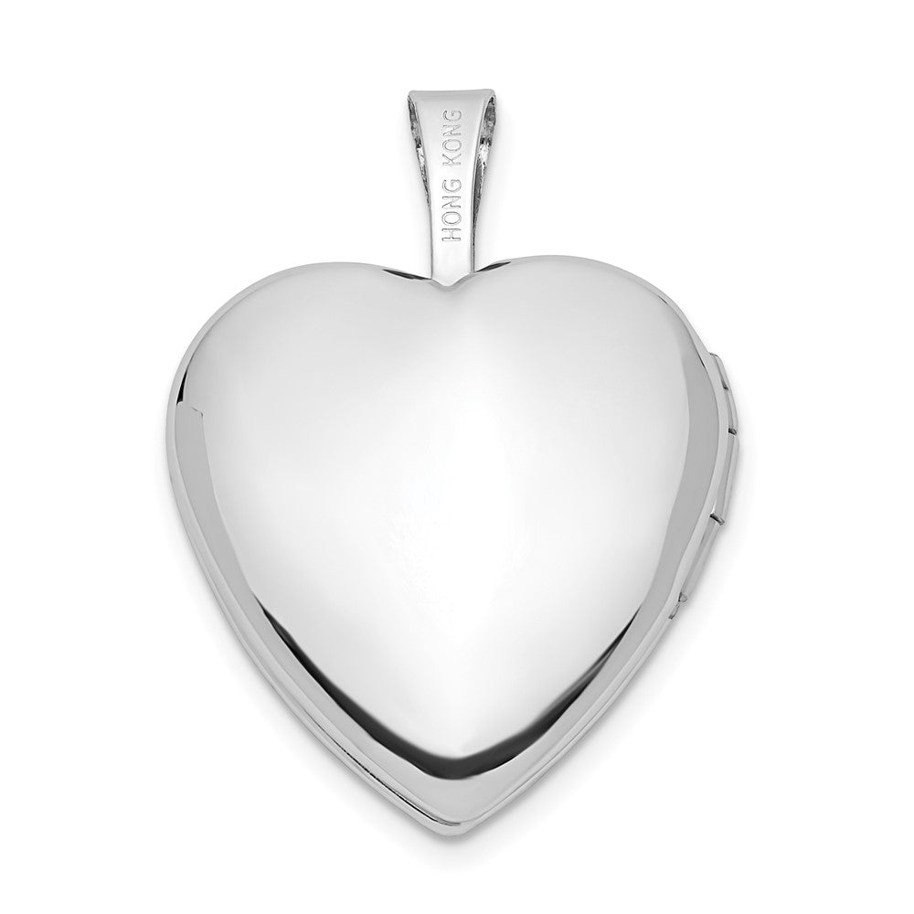 FJC Finejewelers 14 kt White Gold Satin I LOVE YOU Heart Locket Charm 21 mm x 16 mm